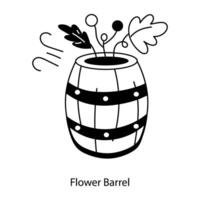 Trendy Flower Barrel vector