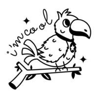 Trendy Cute Parrot vector