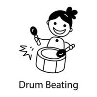 Trendy Drum Beating vector