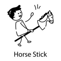 Trendy Horse Stick vector