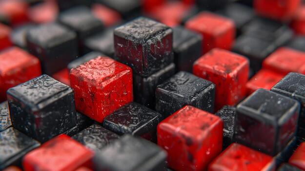 AI generated Vibrant 3d abstract business background in red and black colors for modern design projects photo