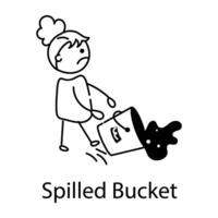 Trendy Spilled Bucket vector