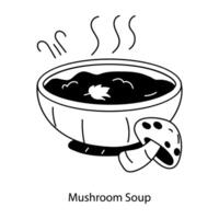 Trendy Mushroom Soup vector