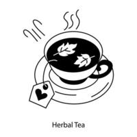 té de hierbas de moda vector