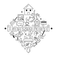 Trendy Household Concepts vector