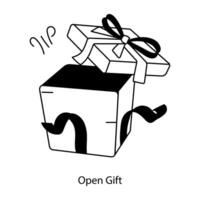 Trendy Open Gift vector