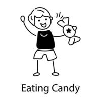 Trendy Eating Candy vector