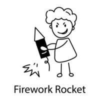 Trendy Firework Rocket vector