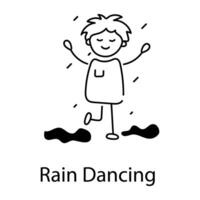 Trendy Rain Dancing vector