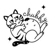 Trendy Chubby Cat vector