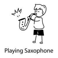 Trendy Playing Saxophone vector