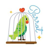 Trendy Parrot Cage vector