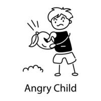 Trendy Angry Child vector