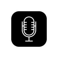 Microphone, podcast line icon vector on square background