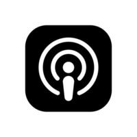 Podcast icon vector on square background. Podcasting, broadcast concept