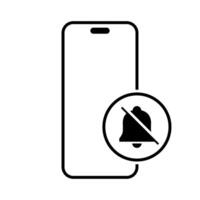 Silent mode with smartphone icon vector. Mute notification and mobile phone concept vector