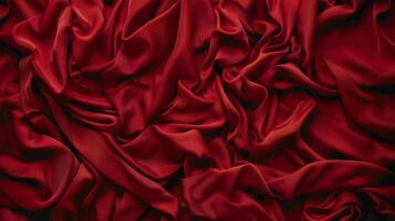 AI generated Exquisite red silk fabric texture creating a delicate and elegant background design concept photo
