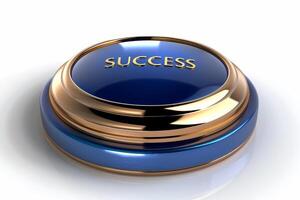 AI generated Success button with text  success  on white background, ideal for tech concepts and web designs. photo