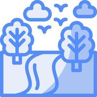 Path Line Filled Blue icon vector