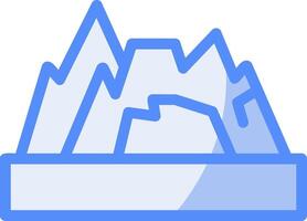 Cave Line Filled Blue icon vector