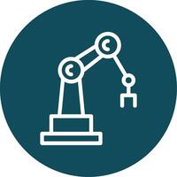 Industrial Robot Outline Circle Icon vector