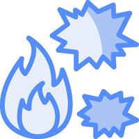 Blaze Burst Line Filled Blue Icon vector