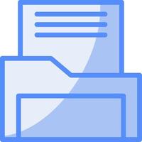 File Folder Line Filled Blue Icon vector