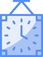 Clock Line Filled Blue Icon vector