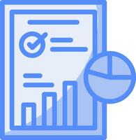 Industry Analysis Line Filled Blue Icon vector