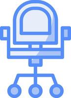 Chair Line Filled Blue Icon vector