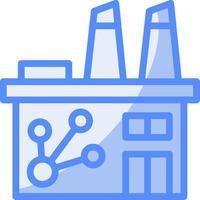 Industry Networking Line Filled Blue Icon vector