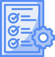 Maintenance Checklist Line Filled Blue Icon vector