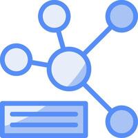 Network Line Filled Blue Icon vector