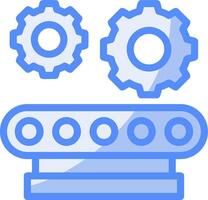 Industry Settings Line Filled Blue Icon vector