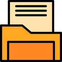 File Folder Line Filled vector