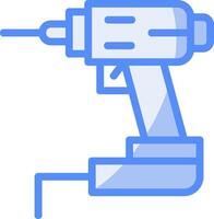 Power Drill Line Filled Blue Icon vector