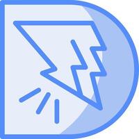 Bold Bolt Line Filled Blue Icon vector