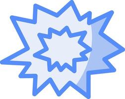 Bold Burst Line Filled Blue Icon vector