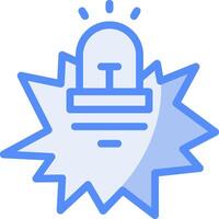 Beacon Burst Line Filled Blue Icon vector