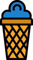 Ice Cream Cone Line Filled vector