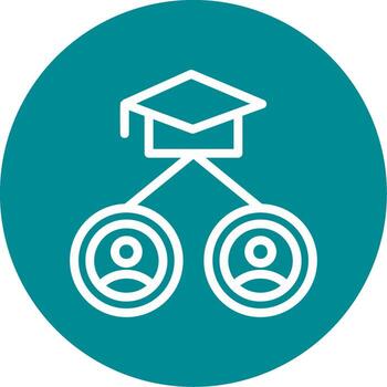 Alumni Network Outline Circle Icon vector