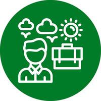 Remote Work Outline Circle Icon vector