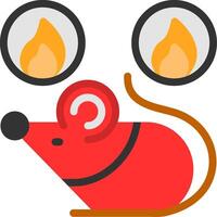 Fire Rat Flat Icon vector