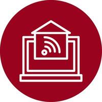 Home Automation Outline Circle Icon vector