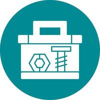 Toolbox Glyph Circle Icon vector