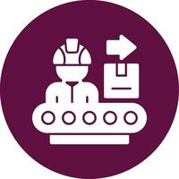 Manufacturing Process Glyph Circle Icon vector
