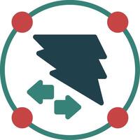 Bound Blitz Glyph Multi Color Icon vector