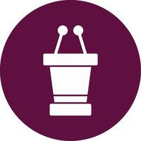 Speaker Podium Glyph Circle Icon vector