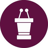 Speaker Podium Glyph Circle Icon vector