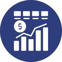 Financial Chart Glyph Circle Icon vector